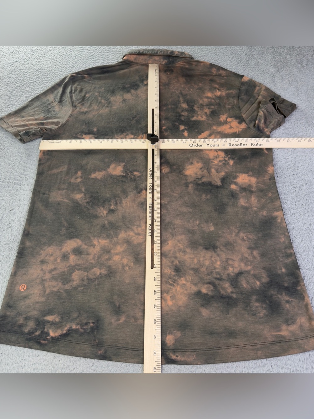 Lululemon Evolution Polo Shirtr Mens XL Gray Colorful Short Sleeve Athletic - Picture 4 of 7